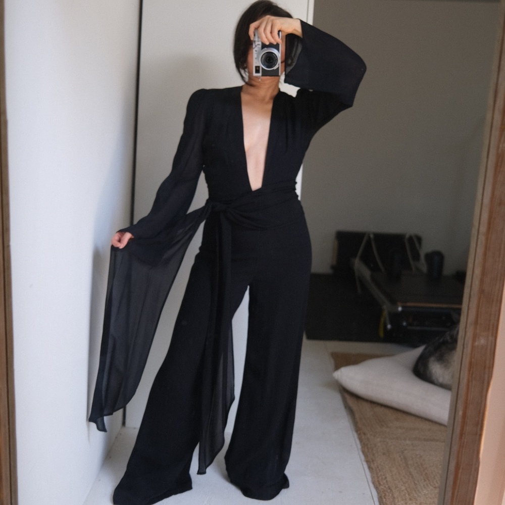 Reformation black jumpsuit